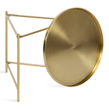 Kate and Laurel Ulani Modern Nesting Coffee Table, Set of 2, Walnut and Gold, 22.5 x 20.25, Decorative Sophisticated Mango Wood and Metal End Tables for Display and Storage Kate and Laurel