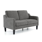 VINGLI 53" Wide Love Seat, Mid-Century Modern Loveseat Sofa Couch with Solid Legs, 2 Seater Sofa Couches with Scooped Armrest for Small Spaces, Living Room, Dorm, Bedroom, Apartment (Light Grey) VINGLI