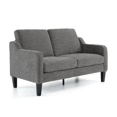 VINGLI 53" Wide Love Seat, Mid-Century Modern Loveseat Sofa Couch with Solid Legs, 2 Seater Sofa Couches with Scooped Armrest for Small Spaces, Living Room, Dorm, Bedroom, Apartment (Light Grey) VINGLI