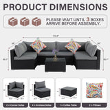 7-Piece Outdoor Patio Furniture Set – Handwoven All-Weather Rattan & 4” Thick Waterproof Cushions, Wicker Outdoor Conversation Sets with Coffee Table for Deck, Backyard, Garden TESTERYOR