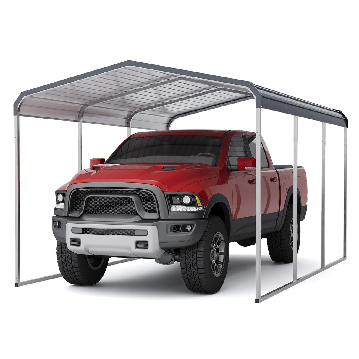 10x15 FT Metal Carport Shed,Heavy Duty Carport with Galvanized Steel Roof & Frame, Permanent All-Weather Shelter for Cars, Motorcycles, ATV, Boats, and Tractors GarveeLife