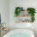 Mifurn White Shelves for Wall Floating Shelves Bathroom, Bedroom and Living Room, Wall Shelves & Book Shelf for Room, Hanging Shelf, Modern Wooden Mounted Floating Shelf, 12x7x1.5 in, Set of 2 Mifurn