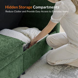 HULALA HOME 127'' Modular Sectional Sofa, Oversized U Shaped Couch with Storage Ottoman, Comfy Chenille Sofa with Deep Seat, 6 Seat Convertible Couches for Living Room, Green HULALA HOME