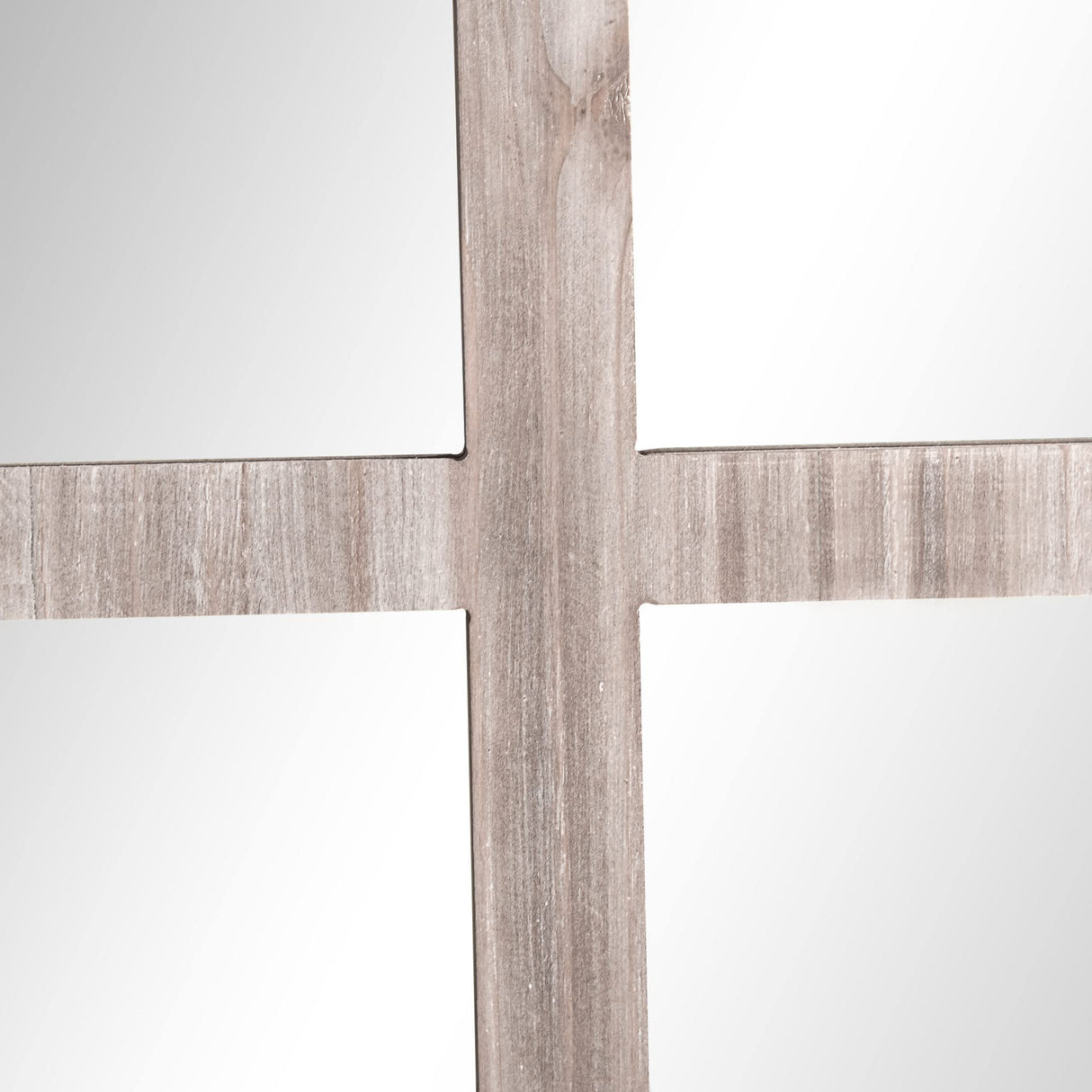 HOMCOM 41" x 31.5" Large Rustic Wall Mirror, Arch Window Mirror for Wall Decor in Living Room, Bedroom, Entryway, Natural HOMCOM