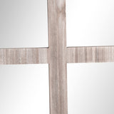 HOMCOM 41" x 31.5" Large Rustic Wall Mirror, Arch Window Mirror for Wall Decor in Living Room, Bedroom, Entryway, Natural HOMCOM