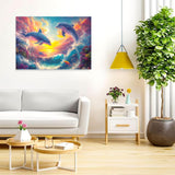 Auremi Dolphin Diamond Art Painting Kits for Adults, DIY Paint by Numbers for Adults Beginner, DIY Full Drill Diamond Dots Paintings Animal Picture Arts Craft for Home Decor 12x16 Inch Auremi