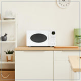 Nostalgia Modern Retro Countertop Microwave Oven - 900-Watt - 0.9 cu ft - 12 Pre-Programmed Cooking Settings - Digital Clock - Kitchen Appliances - White Nostalgia