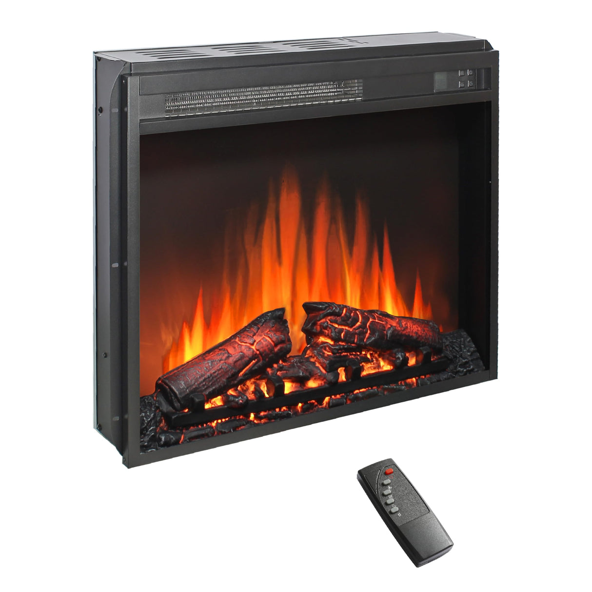 Innoflame 23" Electric Fireplace Insert, Fireplace Heater with Remote, Adjustable 4 Flame Brightness, Log Set, Low Noise, 8H Timer, Overheating Protection, 1400W (23" X 19.7") Innoflame