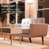 JOOFO Floor Lamp,30W/2400LM Sky LED Modern Torchiere 3 Color Temperatures Super Bright-Tall Standing Pole Light with Remote & Touch Control for Living Room,Bed Room,Office (Black) JOOFO