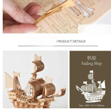 3D Wooden Pirate Ship Puzzle Kit for Adults – DIY Model Building Kit, Desk Decor & Gift for Men Women Ages 14+ Norsis Home and Garden