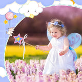 57 Pcs Star Princess Fairy Wands Kit Make Your Own Princess DIY Art Craft Magical Wand Include 18 Star Wooden Fairy 9 Gem Stickers 20 Ribbons 10 Markers Party Supply Chinco