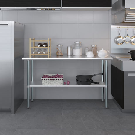 AmGood 18" X 60" Stainless Steel Work Table | Metal Kitchen Food Prep Table | NSF AmGood
