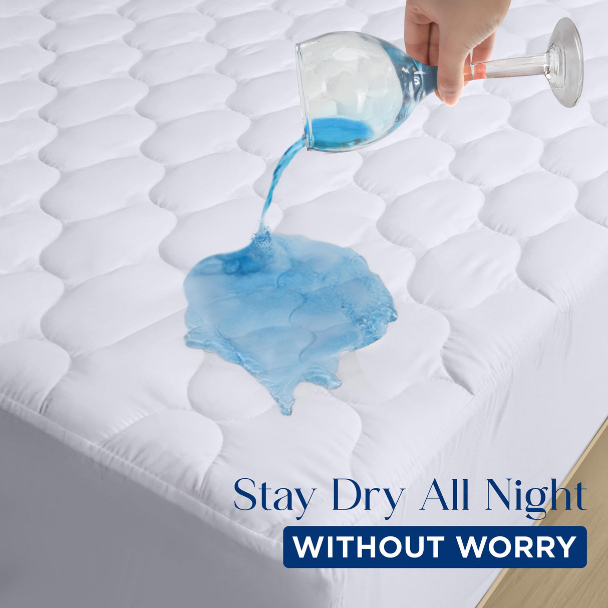 Utopia Bedding Waterproof Mattress Protector, Queen Mattress Pad, Quilted Fitted Cover Stretches up to 16 Inches Deep (White) Utopia Bedding