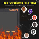 IdeaFormer-3D PEI Build Plate 256x268mm for Anycubic Kobra 3/Kobra 3 Combo, Smooth PEI+Textured PEI Spring Steel Bed Plate Excellent Adhesion 3D Printer Platform for Kobra 3 Series IdeaFormer-3D