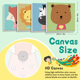 4 Pack Paint by Numbers Kit for Kids with Wooden Frame, Animals Easy Framed Paint by Numbers for Kids Age 4-8-12, DIY Simple Acrylic Oil Kids Painting by Numebrs Kit for Home Wall Decor (8x8 Inch) Offito