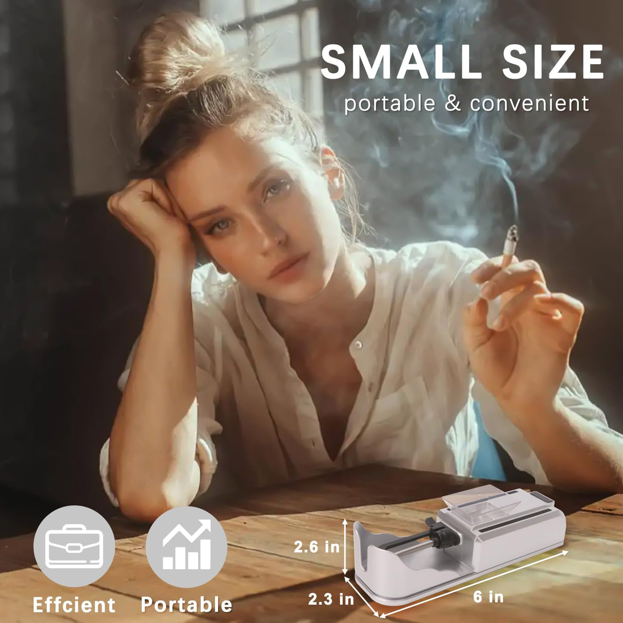 Cigarette Rolling Machine (silver) Electric Automatic Injector Tobacco Roller Maker Portable Generic