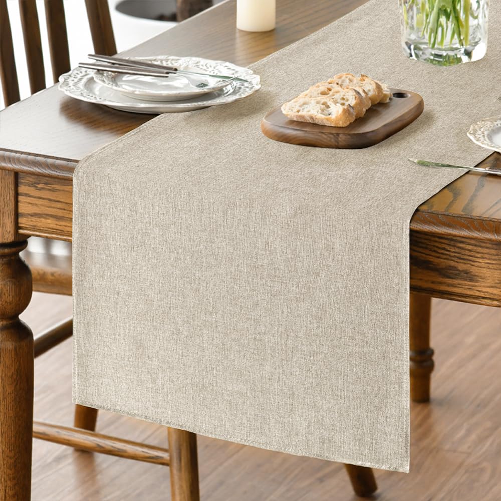 Artoid Mode Light Brown Table Runner, Seasonal Fall Washable Kitchen Dining Table Decoration for Home Party Decor 13x72 Inch Artoid Mode