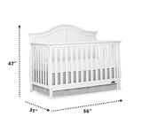 Dream On Me Kaylin 5-in-1 Convertible Crib in White, Greenguard Gold Certified 56x31x47 Inch (Pack of 1) Dream On Me