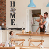 4 Pieces Rustic Home Decor Wooden Home Letters for Wall Windmill Wall Decor Farmhouse Wall Home Sign Brown Home Hanging Wood Sign Farmhouse Decor for Living Room Kitchen Bedroom Front Porch (Black) Qunclay