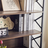 Redlifeᅟᅠ Redlife 5-Tier Bookshelf w/File Cabinet Drawers Industrial Wood Bookcase Standing Storage Organizer for Living Room Home Office, 31.5 x 14 x 74inch, Black Walnut Redlifeᅟᅠ