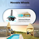 Quictent 13'X20' Retractable Party Tent with Wheels Movable Heavy Duty Carport Garage with Transparent Windows and Curtains Quictent