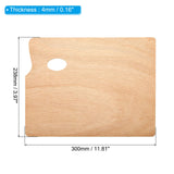 PATIKIL 9"x12" Wooden Paint Palette, 2 Pack Wood Painting Palette Color Mixing Square Paint Tray Palette with Thumb Hole for Oil Watercolor Artist, Wood Color PATIKIL