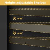 DAWNSPACES Large Dog Crate Funiture with Drawers, 78.7" Luxury Wooden Heavy Duty Dog Kennel Table Furniture with Sliding Door, Indoor Dog House TV Stand for Large Medium Breed Dogs, Black DAWNSPACES