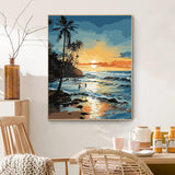 PRASIO Paint by Numbers Kit for Adults Beginner, Beach Paint by Number, DIY Acrylic Adult Paint by Number Kits on Canvas for Home Decor Gift 16x20 Inch PRASIO