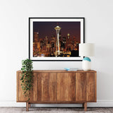 Diamond Painting Seattle Dazzling of The Emerald City Seattle Skyline at Dusk for Adult Painting Kits Diamond Art Perfect for Home Wall Decor 12"x16" Handmade Arting