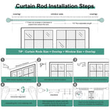 QDWIS Wood Curtain Rods for Windows 48 to 84 Inch(4-7ft),1'' Diameter Drapery Rods with Imitation Wood Grain Leaf Pattern Finials,Boho Adjustable Heavy Duty Curtain Rods Set,36-88'' QDWIS