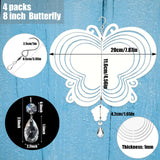 4Pack 8inch Sublimation Wind Spinner Blanks 3D Aluminum Metal Wind Sculpture Kinetic Spinners for Yard and Garden Indoor Art Ornaments Hanging Decoration (Butterfly) WindMage