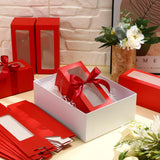 Honoson 24 Pcs Gift Boxes with Ribbon for Sublimation Glass Exhibition Boxes Transparent Gift Box for 12oz 16oz 20oz Drinking Glasses Jars Sublimation Glass Can Blanks Tumbler Gift Box(Red) Honoson