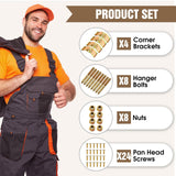 Pisman Table Leg Corner Bracket Set of 4 Includes Screws to Provide Strong Support for Legs & Table Skirts, Used to Strengthen Rickety Bench Legs, Dining Table Legs, Repair Desks Pisman