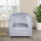 Ariana 360 Degree Swivel Barrel Chair Swivel Accent Chair for Living Room with Armrest Small Accent Chair for Home Barrel Chairs Chairs Living Room Gray Microfiber Naomi Home