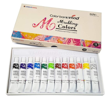 New Water Marbling Paint 12 Colors Tube Set / 12ml Marble kit Color bank vivid