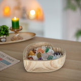 Hanobe Decorative Dough Wood Bowl: 10" Large Heart Shaped Bowls for Decor Wooden Bowl for Table Centerpiece Natural Hanobe