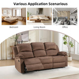 EBELLO 3 Seat Recliner Sofa for Living Room, Soft Microfiber Reclining Couch with Overstuffed Arms and Backrest for Home and Office, Brown EBELLO