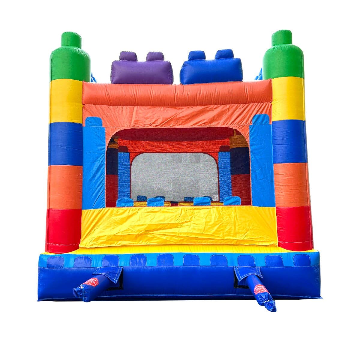 Crossover Building Blocks Inflatable Bounce House, Bouncy Jump Castle for Kids and Toddlers, Outdoor Birthday Party Jumping Bouncer, Commercial-Grade, Without Blower, 13 x 12 x 14.5 Ft Pogo Bounce House