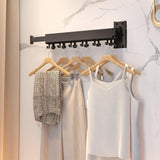 HEILAIYI Clothes Drying Rack for Laundry,Wall Mounted Clothes Hanger Rack,Folding,Retractable,Collapsible(J Shape Hooks) HEILAIYI