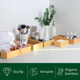 ROYAL CRAFT WOOD 5-Piece Bamboo Drawer Organizer Set – Multi-Use Storage Trays for Kitchen, Bathroom, Office, Makeup, Jewelry & More – Junk Drawer Tray, Utensil Holder, Storage Box & Bin Set (5 Boxes) ROYAL CRAFT WOOD
