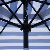 Blissun 7.5 ft Patio Umbrella, Yard Umbrella Push Button Tilt Crank (Blue&White) Blissun