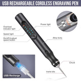 HOTROSE Electric Engraving Pen with 37 Bits, USB Rechargeable Cordless Engraving Machine, Portable DIY Rotary Engraver for Jewelry Wood Glass Stone Carving (Black) Hotrose