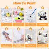4 Pack Paint by Numbers Kits for Kids with Wooden Frame-Cartoon Animal Painting by Numbers for Kids Adults Beginners, Easy Paint by Numbers Kit Crafts for Kid Paint by Number for Wall Decor(8X8inch) Genius maker