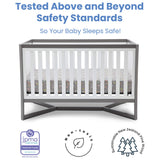 Delta Children Tribeca 4-in-1 Convertible Crib, White/Grey Delta Children