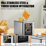 WHALL® Touch Screen Toaster 2 Slice, Stainless Steel Digital Timer Toaster, 6 Bread Types & 6 Shade Settings, Smart Extra Wide Slots Toaster With Bagel, Cancel, Defrost Functions whall