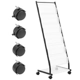 VEVOR Brochure Display Rack, 6-Tier Magazine Literature Display Stand, Floor Standing Magazine Rack Newspaper Catalog Holders, Movable with 4 Wheels (2 Lockable) for Shop Exhibitions Office, 6 Pockets VEVOR