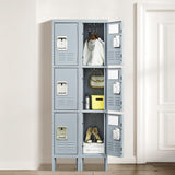 FLIXELIO Metal Lockers for Employees 66" H Tall Storage Locker with Lock Gym Locker Cabinet with 3 Doors Steel Wardrobe for Office Home School Staff Assembly Required FLIXELIO