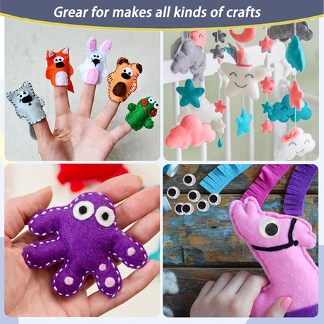 45Pcs Felt Fabric Sheet for Sewing-Assorted Colors Soft Felt Sheets for Crafts DIY Patchwork Sewing School Projects Party Decoration (15x15cm) VINTAGE EMBROIDERY V.E.