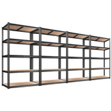REIBII 2020LBS Storage Shelves 5 Tier Garage Shelving Heavy Duty, Adjustable Metal Shelving, Garage Shelves for Basement, Warehouse, Pantry, Closet, Kitchen 72" H x 35.55" W x 16" D, Black, 4 Pack REIBII
