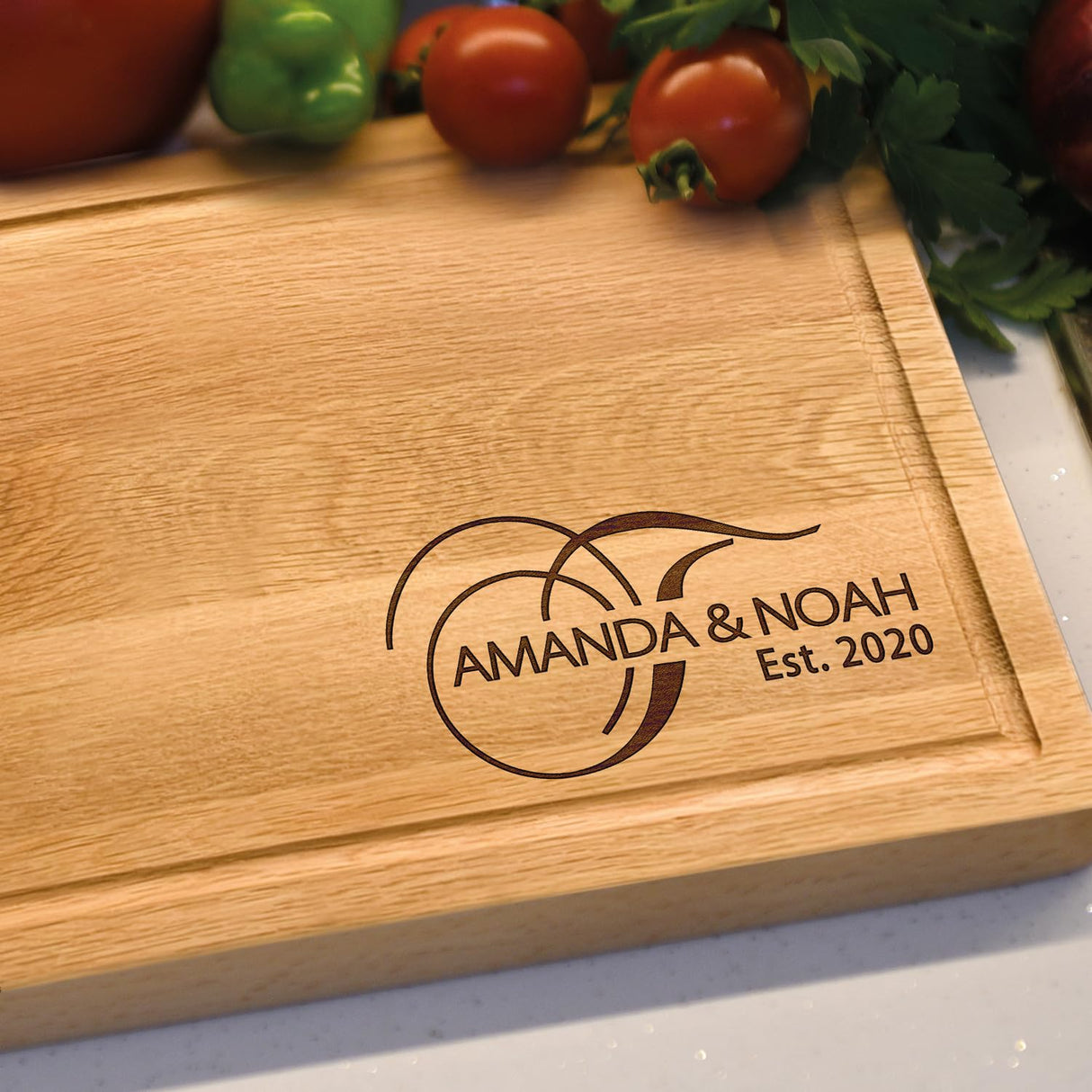 Personalized Cutting Board for Kitchen, Couple, Men, Women, Parent Gift, Custom Names Wood Chopping Board or Sign, Walnuts, Beautiful Wedding, Bridal Shower, House Warming, Engagement, Registry Gifts 7th Hill
